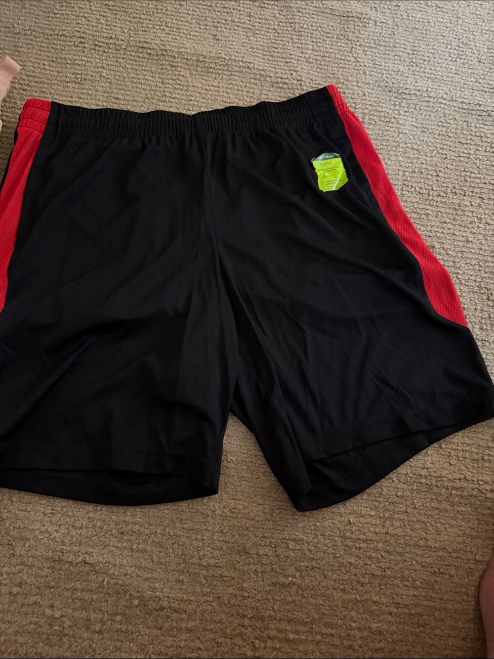 tek gear Black Athletic Shorts with Red Side Panels